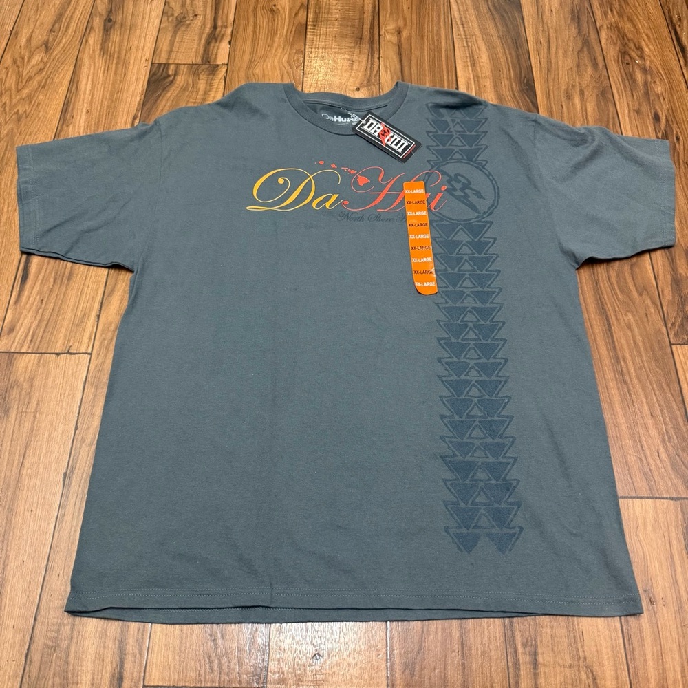 NEW Da Hui Shirt Mens 2XL Gray Graphic Surf Hawaii Wave Logo Cotton Tee